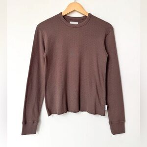 NWT Le Bon Shoppe Pointelle Fundamental Tee (Chocolate)